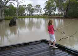 Enjoying the new fishing platform for the Boosey Creek at Tungamah