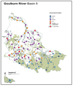 Example of DEPI 'river reaches' and CMA region maps used in the survey.