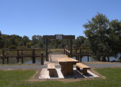 The new fishing platform at Tea Tree Lake, Mortlake