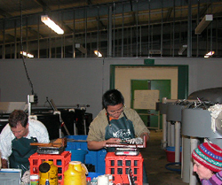 The research team measuring growth and condition of tagged Murray cod