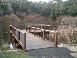 New fishing platform on Jubilee Lake, Daylesford