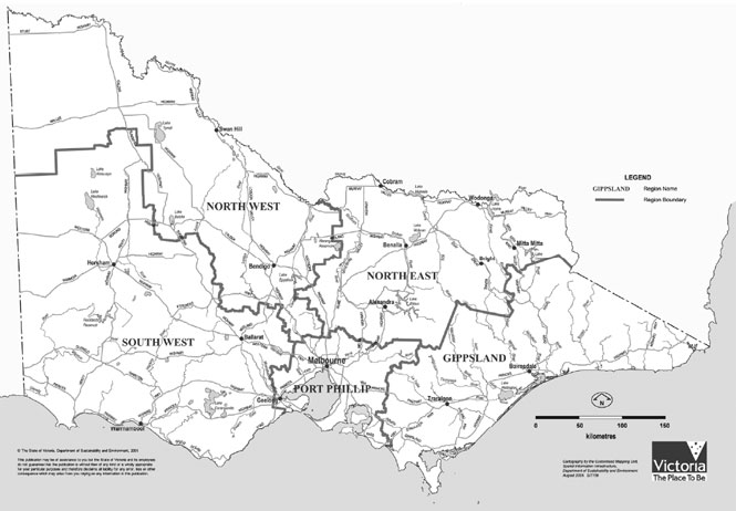 Figure1 Map of Victoria showing DPI regional
