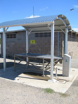 the fish cleaning table and shelter at Limeburners Point, Geelong
