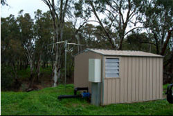 Within pump shed adjacent to homestead above Tower hole