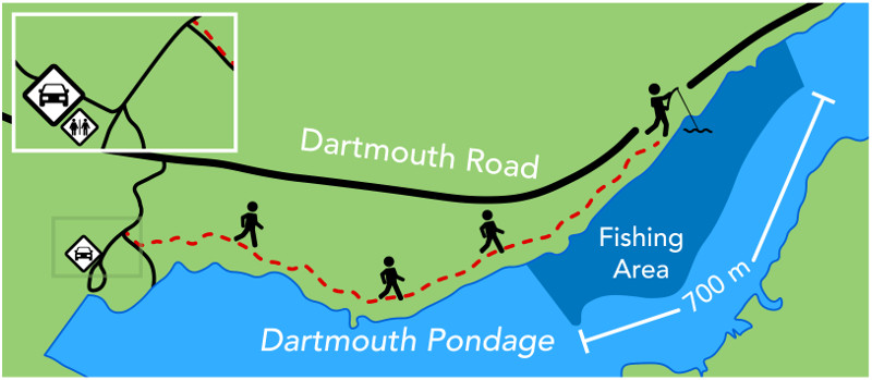 Map of Dartmouth pondage