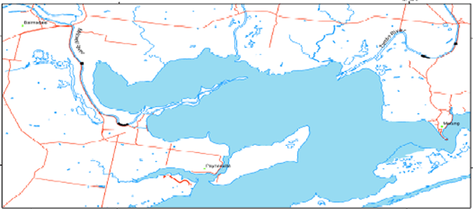 Locations were large woody debris (blue numbers) has been re-introduced along the Mitchell and Tambo Rivers.