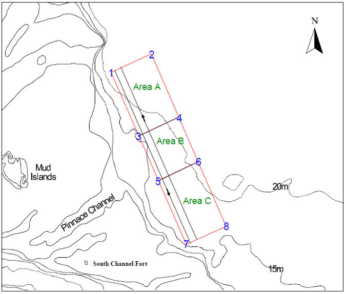Map showing the boundaries of the proposed Pinnace Channel Aquaculture Site