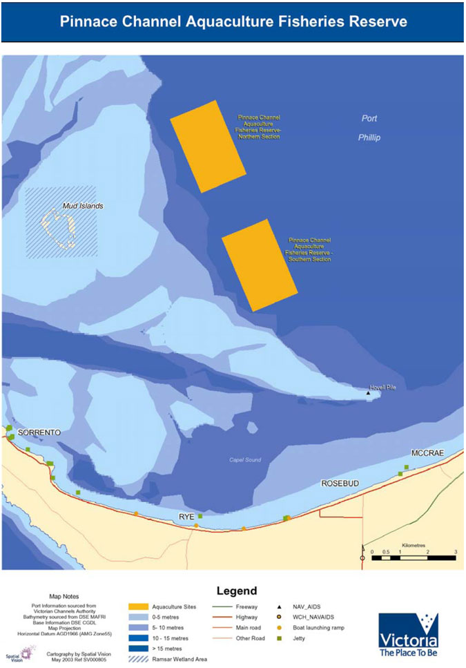 Map of the Pinnace Channel Aquaculture Fisheries Reserve