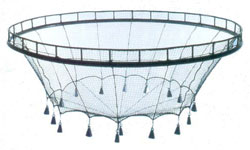 Schematic diagram of a marine cage culture unit.