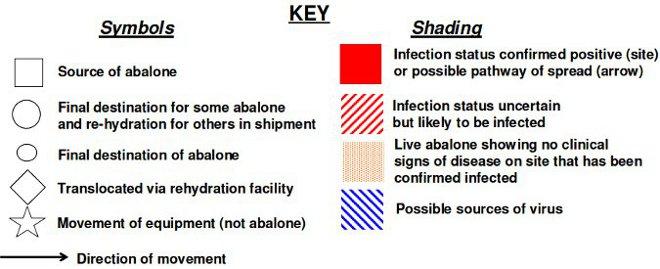 Key to symbols and shading
