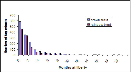 Graph: Figure 2 Frequency of tag returns per months at liberty