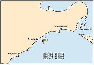 Tourquay Reef Location map